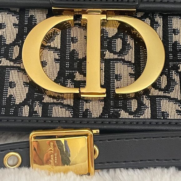 Christian Dior Montaigne 30 Oblique Jacquard Canvas Blue - Picture 2 of 14
